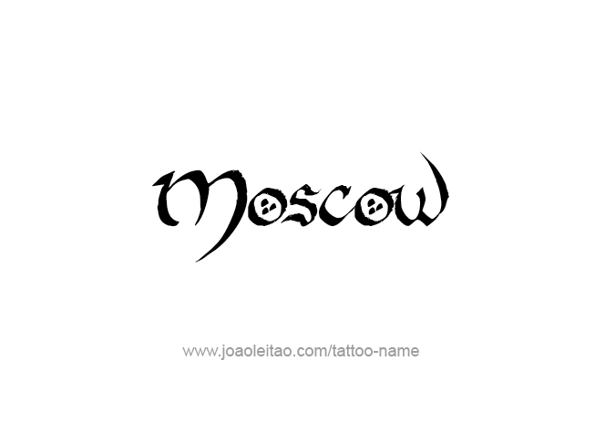 Tattoo Design City Name Moscow