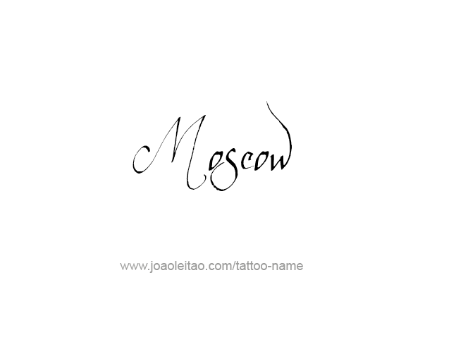 Tattoo Design City Name Moscow