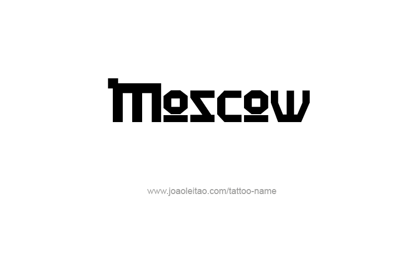 Tattoo Design City Name Moscow