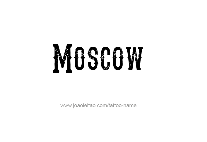 Tattoo Design City Name Moscow