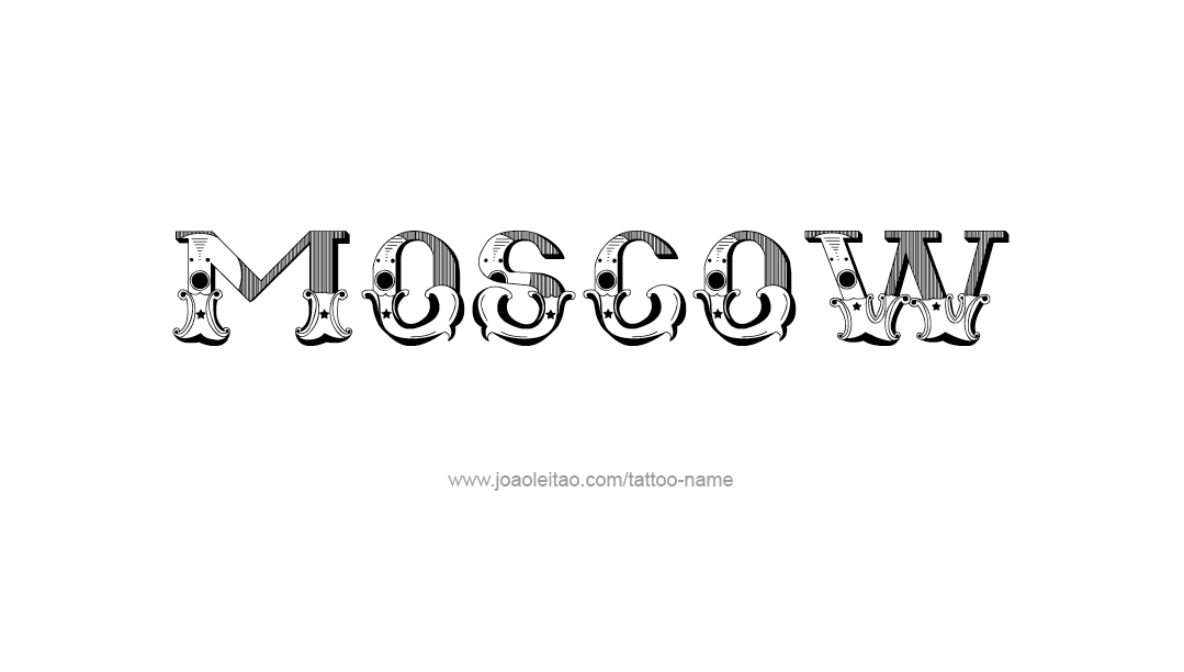 Tattoo Design City Name Moscow