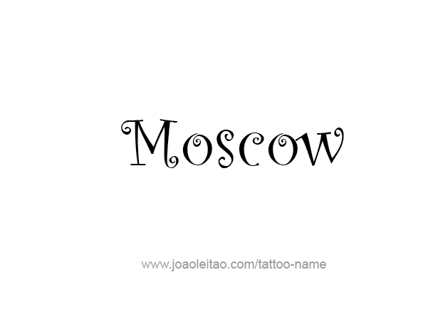 Tattoo Design City Name Moscow