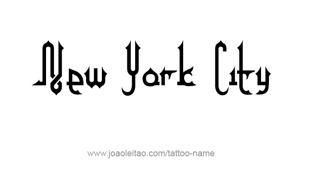 Tattoo Design City Name New York City