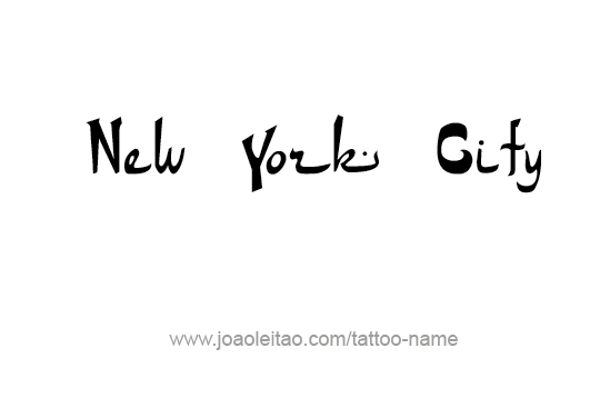 Tattoo Design City Name New York City