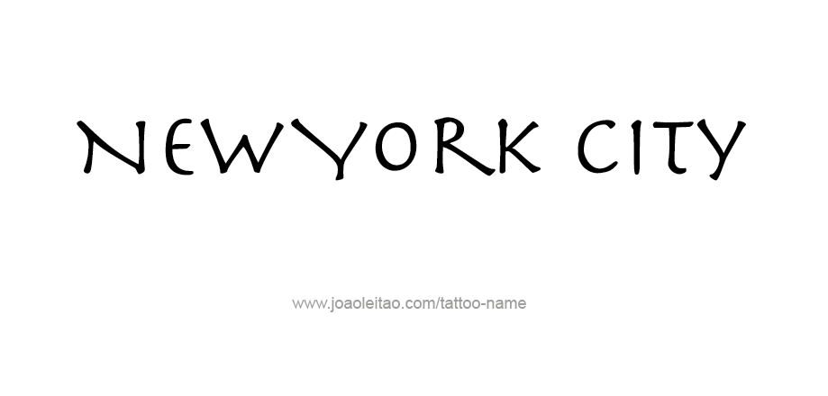 Tattoo Design City Name New York City