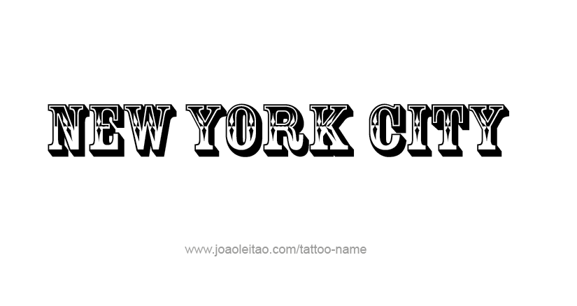 Tattoo Design City Name New York City