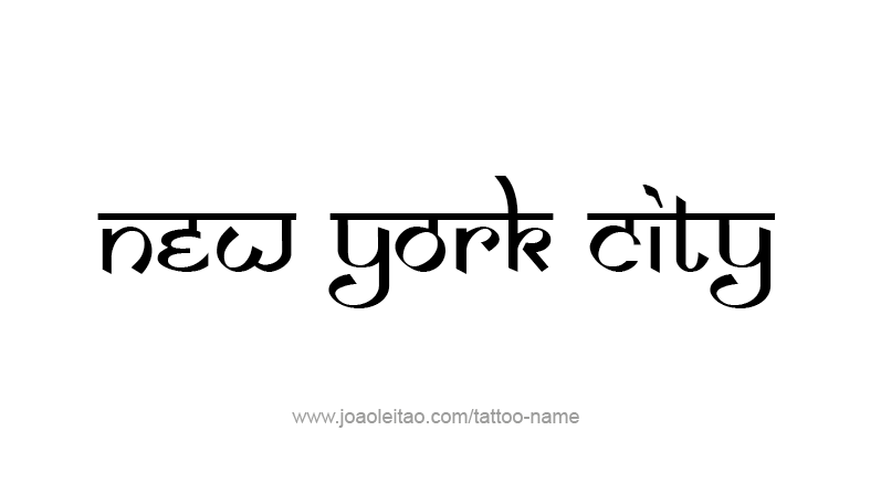 Tattoo Design City Name New York City