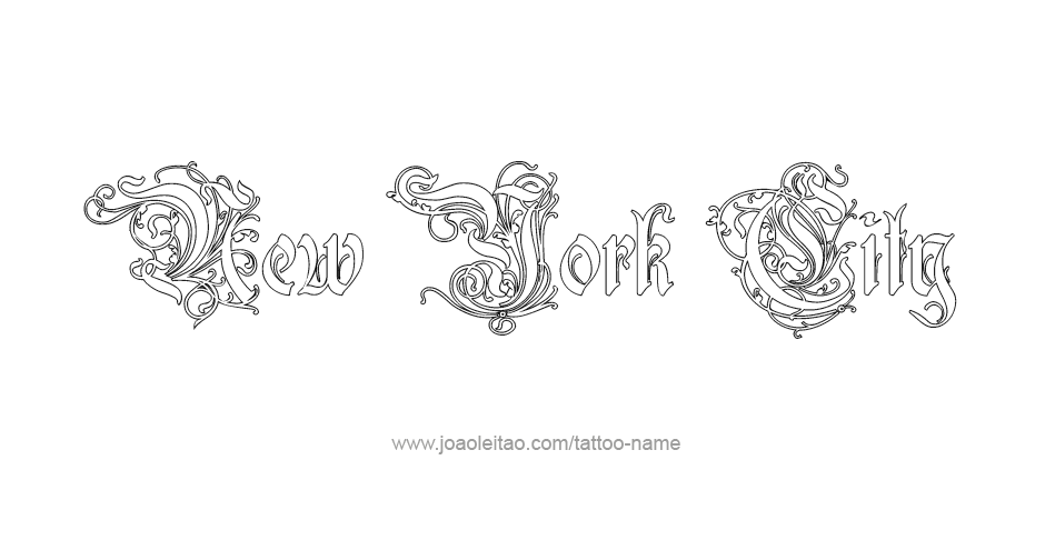 Tattoo Design City Name New York City