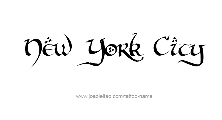 Tattoo Design City Name New York City