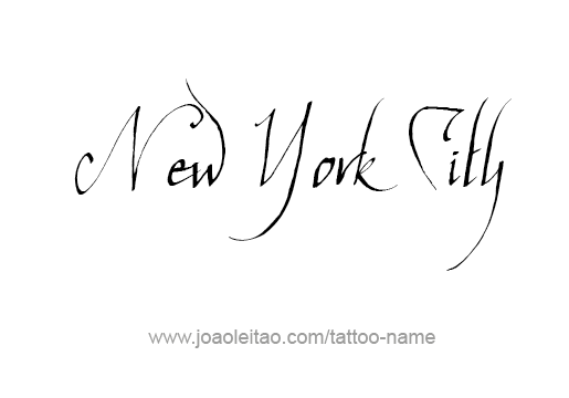 Tattoo Design City Name New York City