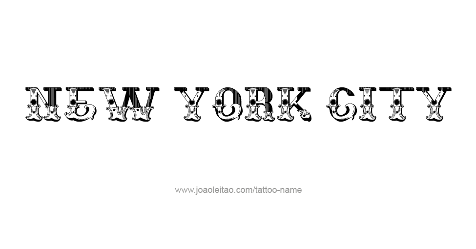 Tattoo Design City Name New York City