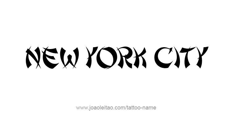 Tattoo Design City Name New York City