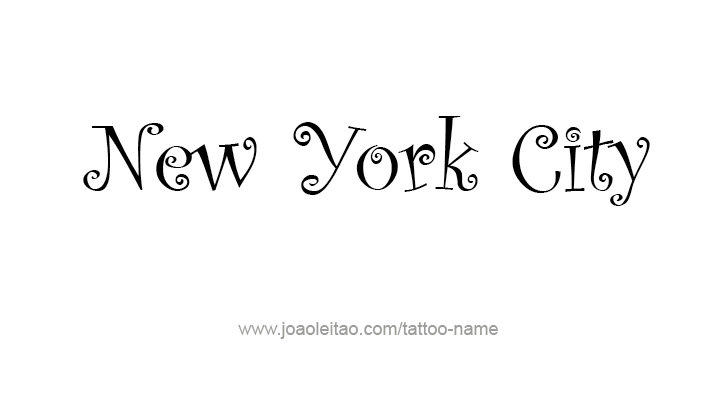 Tattoo Design City Name New York City