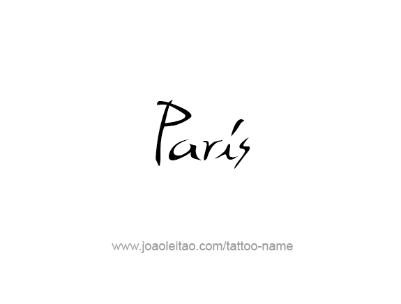 Tattoo Design City Name Paris