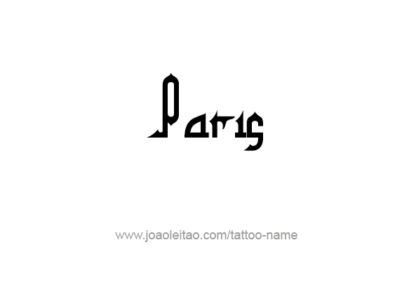 Tattoo Design City Name Paris