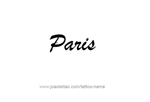 Tattoo Design City Name Paris