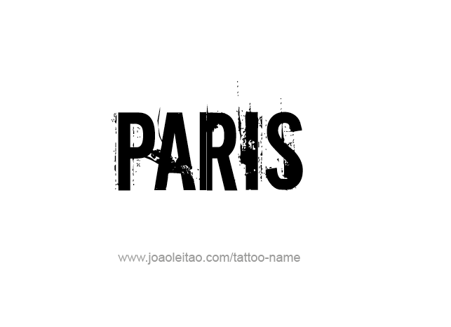 Tattoo Design City Name Paris