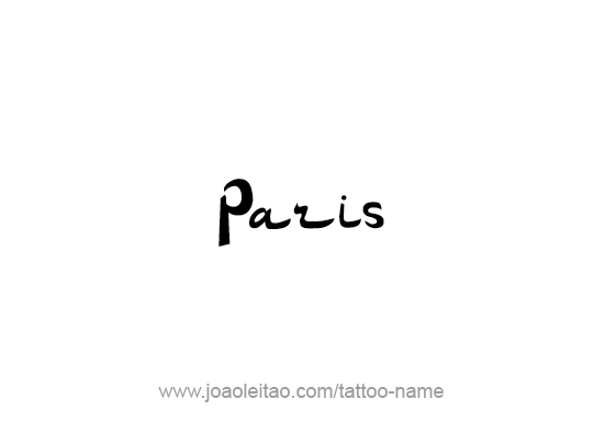 Tattoo Design City Name Paris