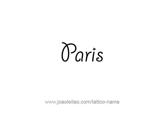 Tattoo Design City Name Paris