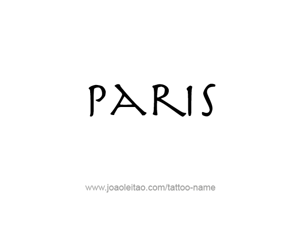 Tattoo Design City Name Paris