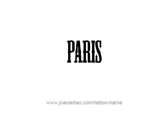 Tattoo Design City Name Paris