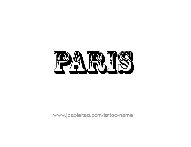 Tattoo Design City Name Paris