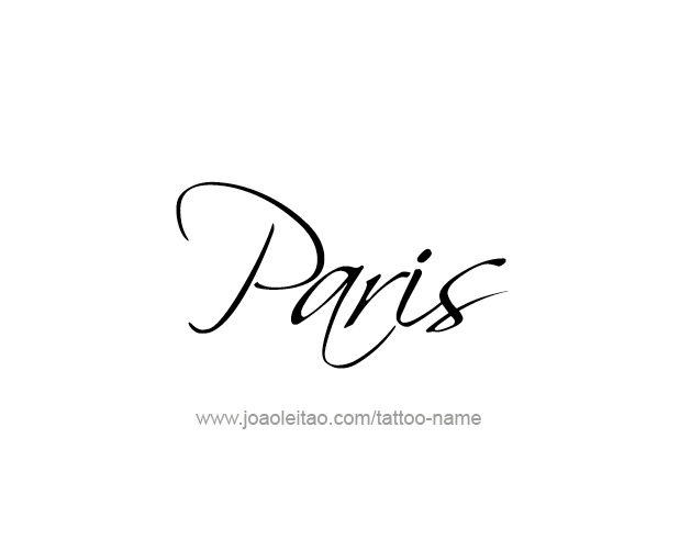 Tattoo Design City Name Paris