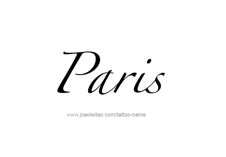 Tattoo Design City Name Paris