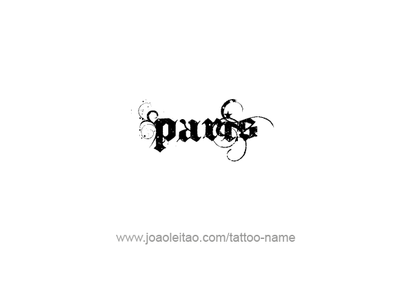 Tattoo Design City Name Paris