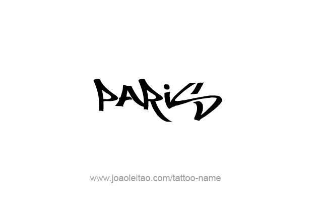 Tattoo Design City Name Paris