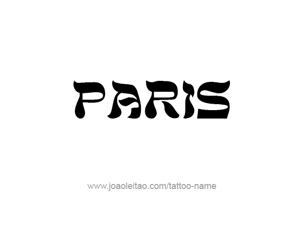 Tattoo Design City Name Paris