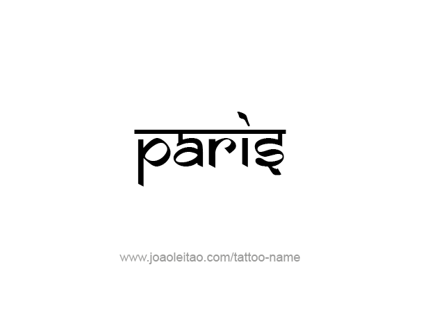 Tattoo Design City Name Paris