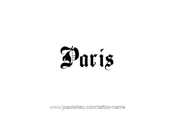 Tattoo Design City Name Paris