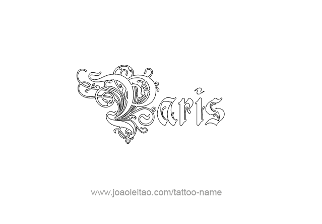 Tattoo Design City Name Paris