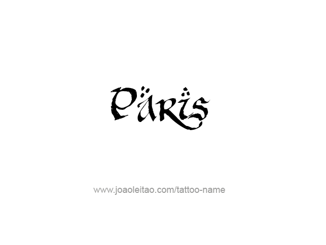 Tattoo Design City Name Paris