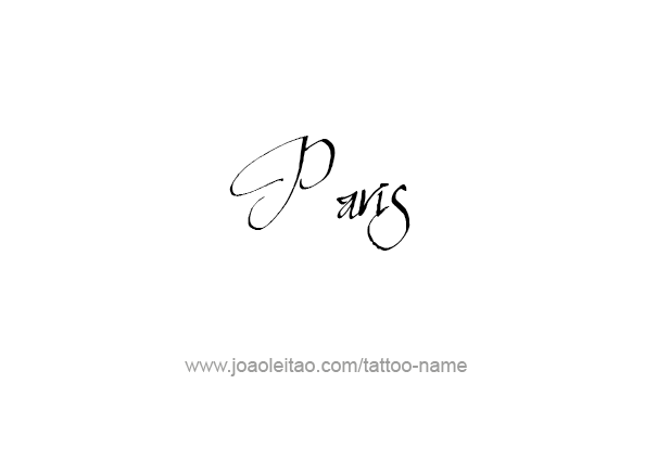 Tattoo Design City Name Paris