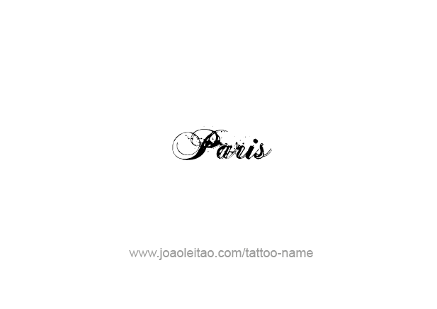 Tattoo Design City Name Paris