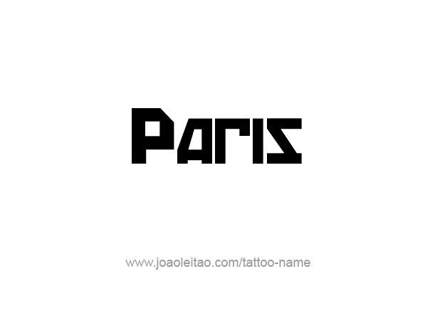 Tattoo Design City Name Paris