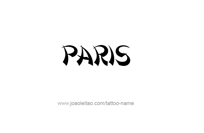 Tattoo Design City Name Paris