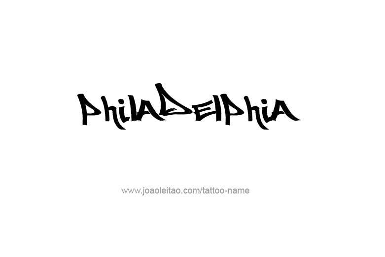 Tattoo Design City Name Philadelphia