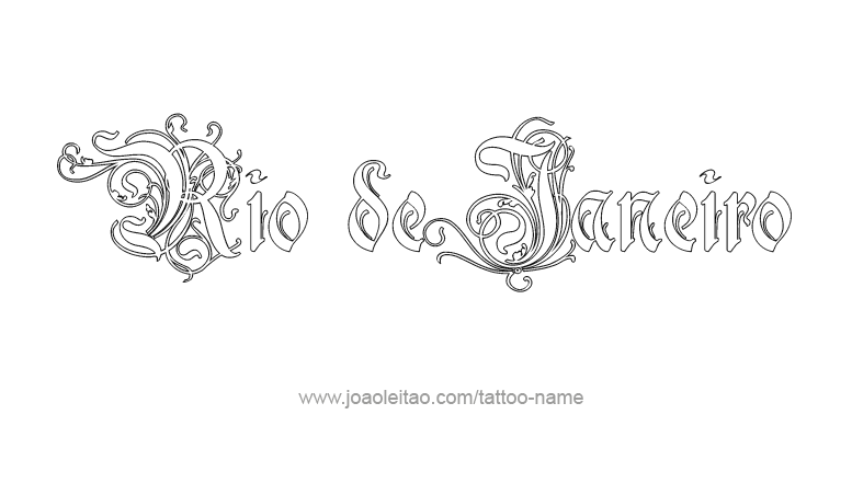 Tattoo Design City Name Rio De Janeiro