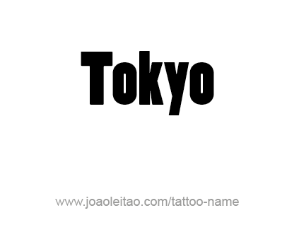 Tattoo Design City Name Tokyo