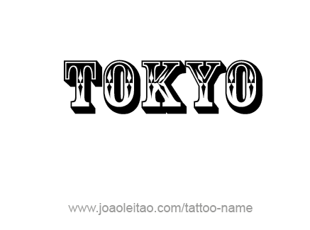 Tattoo Design City Name Tokyo