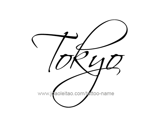 Tattoo Design City Name Tokyo