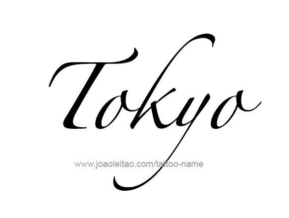 Tattoo Design City Name Tokyo