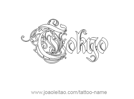 Tattoo Design City Name Tokyo