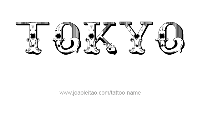 Tattoo Design City Name Tokyo