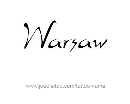 Tattoo Design City Name Warsaw