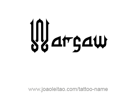 Tattoo Design City Name Warsaw