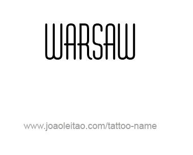 Tattoo Design City Name Warsaw